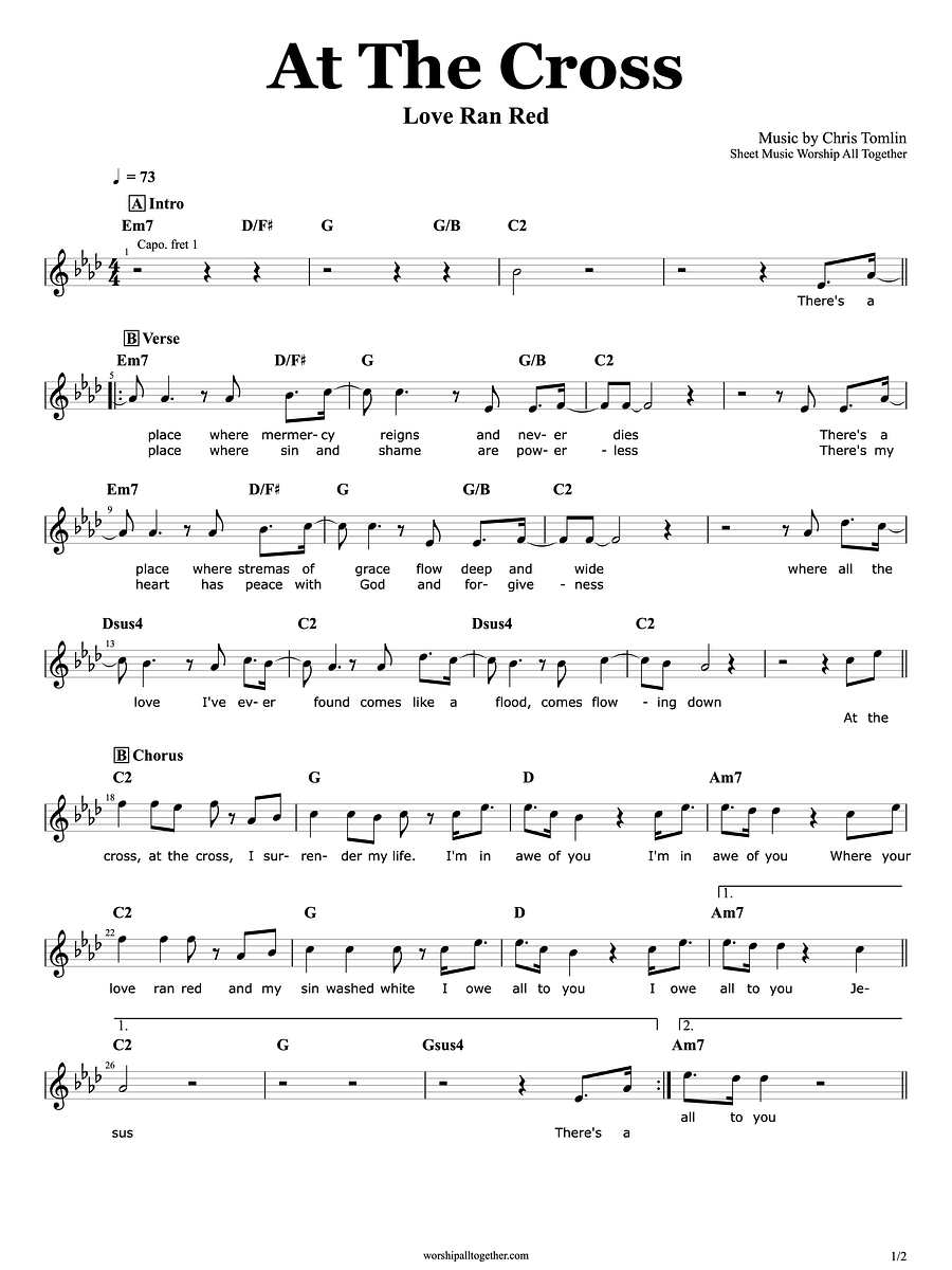 At The Cross (Love Ran Red) - Chris Tomlin | Original Key (Ab) product image (1)