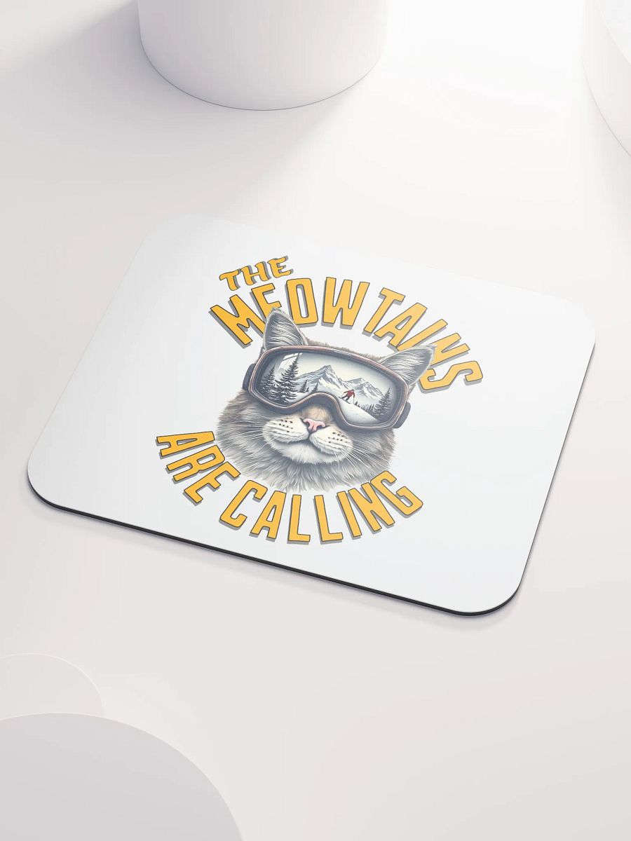 The Meowtains Are Calling Cat Skiing Mouse Pad product image (3)
