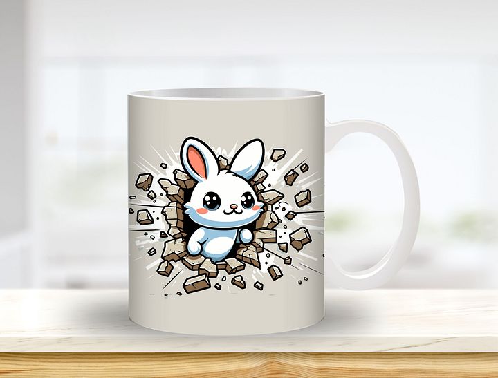 Cartoon Bunny Mug Sublimation Design, 11oz & 20oz Mug Template, Mug Wrap Template PNG, Digital Download product image (1)