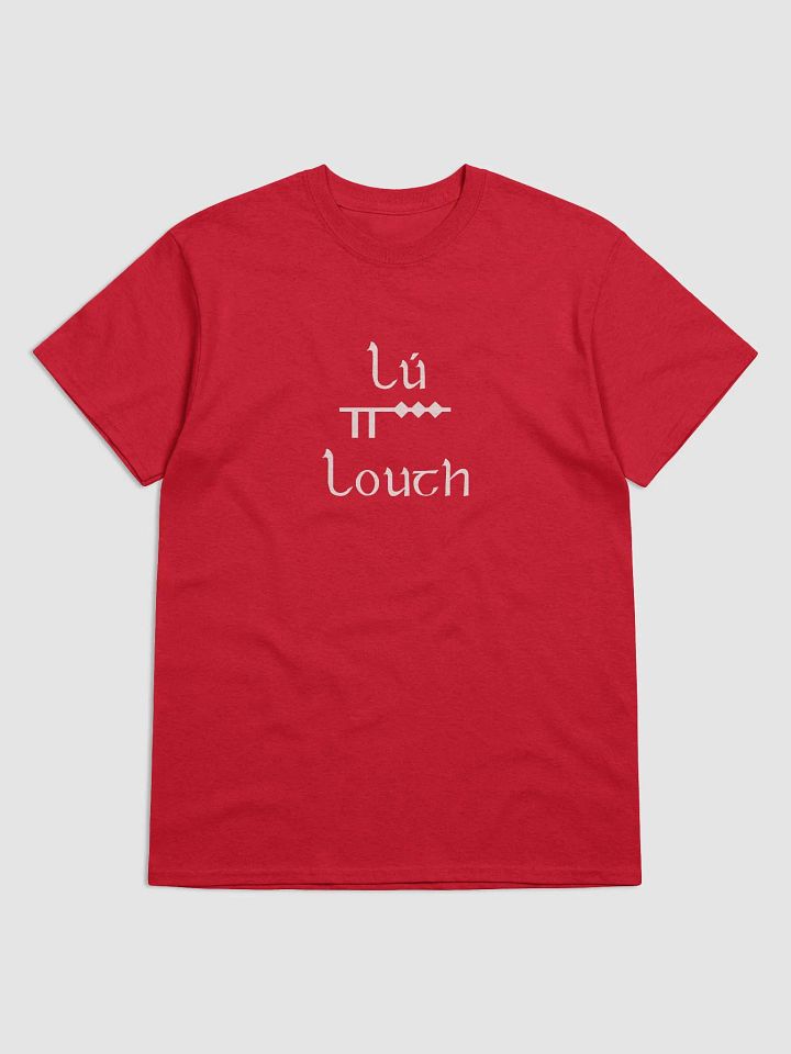 Louth/Lú Scholastic style Ogham red printed T-shirt product image (1)