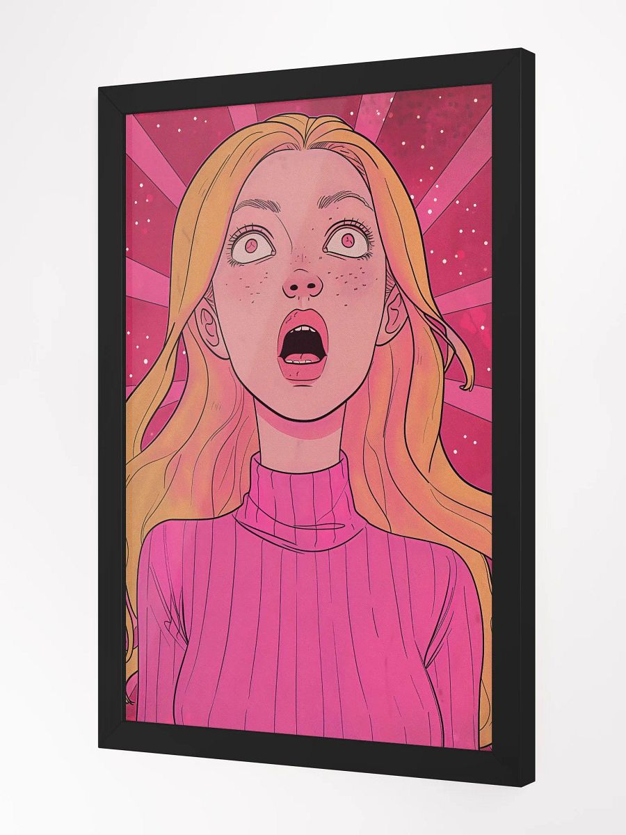 Surprised Pop Art Girl Poster - Framed product image (3)