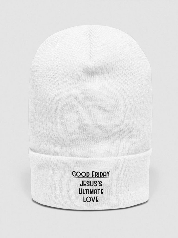 GOOD FRIDAY, JESUS’S ULTIMATES LOVE Cozy Comfort Cuffed Beanie product image (1)