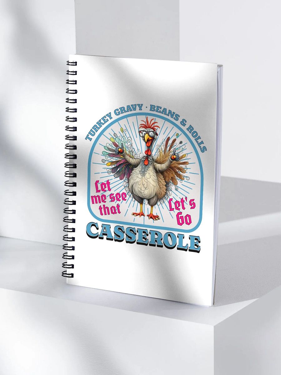 Turkey Gravy Beans And Rolls Casserole Festive Spiral Notebook product image (3)