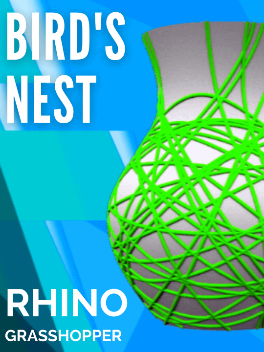 Vase Design bird's nest style Parametric Design Grasshopper Rhino Files Download product image (1)