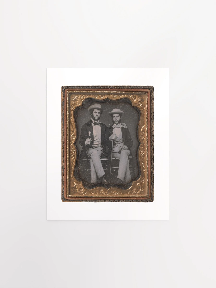 Two Seated Young Men Holding Ivory-topped Walking Sticks - Print product image (1)