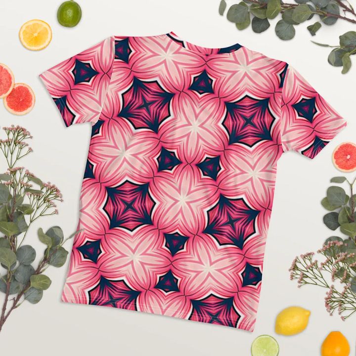 Soft Pink and Blue Geometric Print Top product image (2)