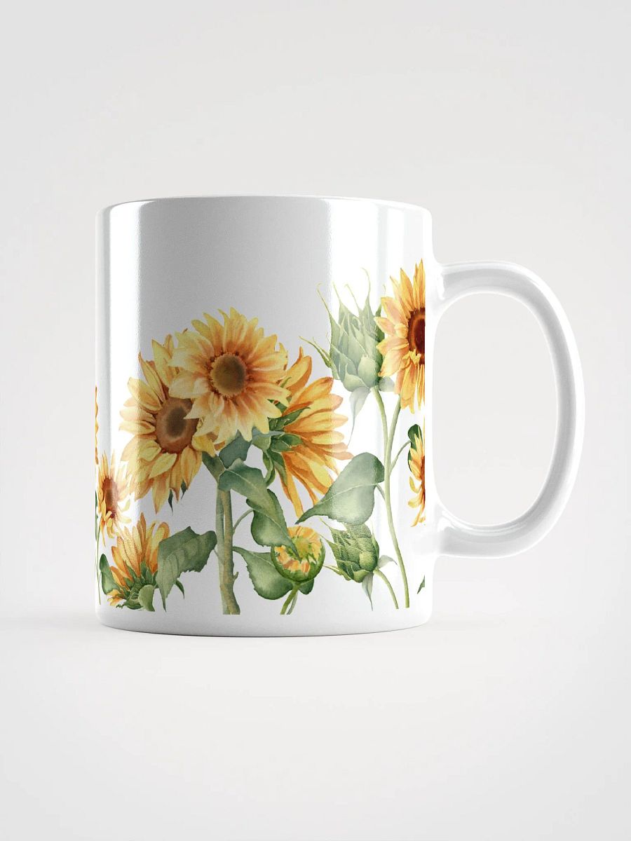 Sunflower Stalks White Ceramic Mug product image (1)