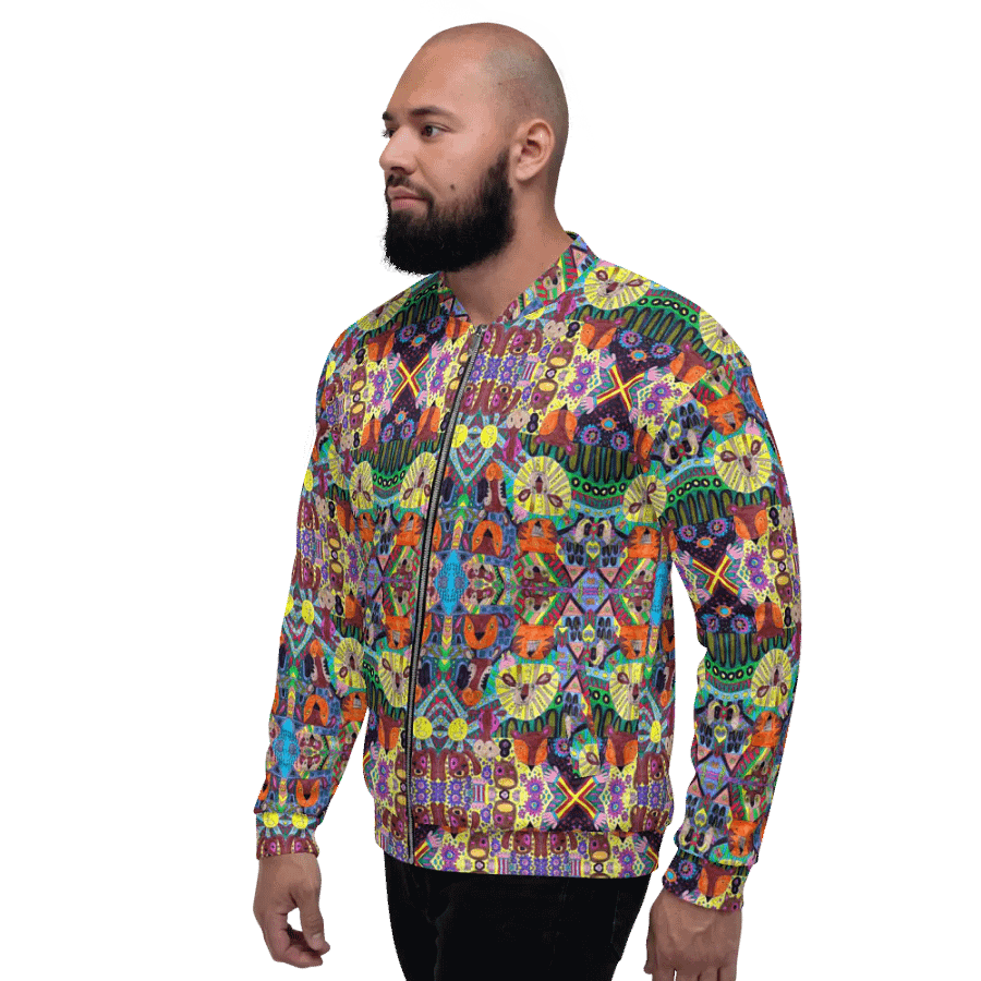 Abstract Doodle Animals Unisex Bomber Jacket product image (7)