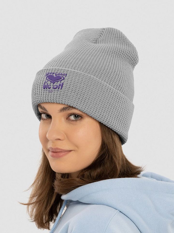 Keep Calm, Gig On Side-Gig Club Waffle Knit Beanie in Purple product image (2)