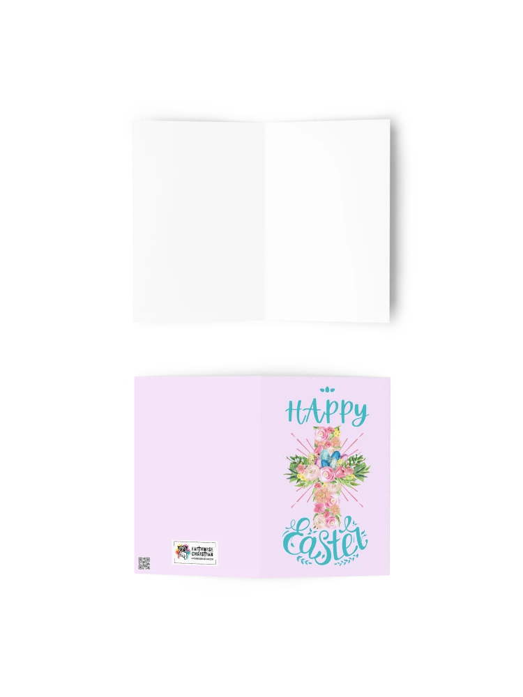 Happy Easter Floral Cross Greeting Card product image (4)