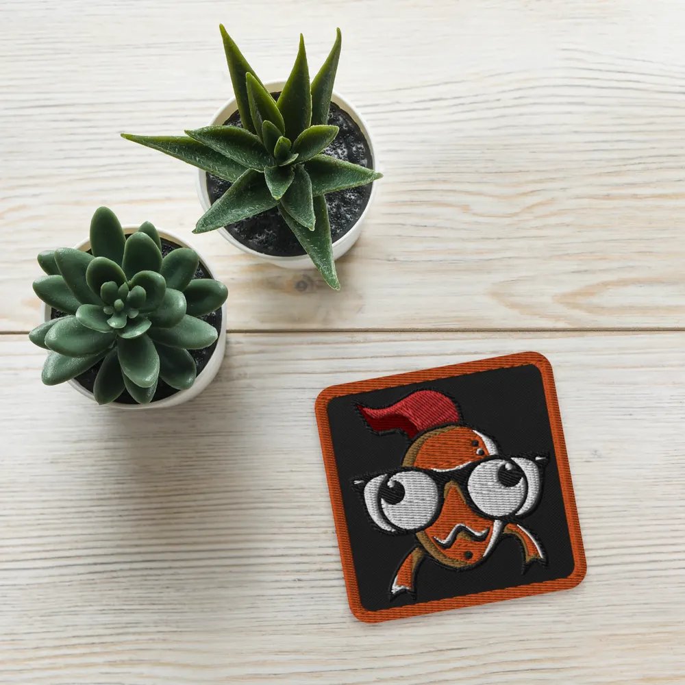 FEESH Logo Square Patch [orange border] product image (1)