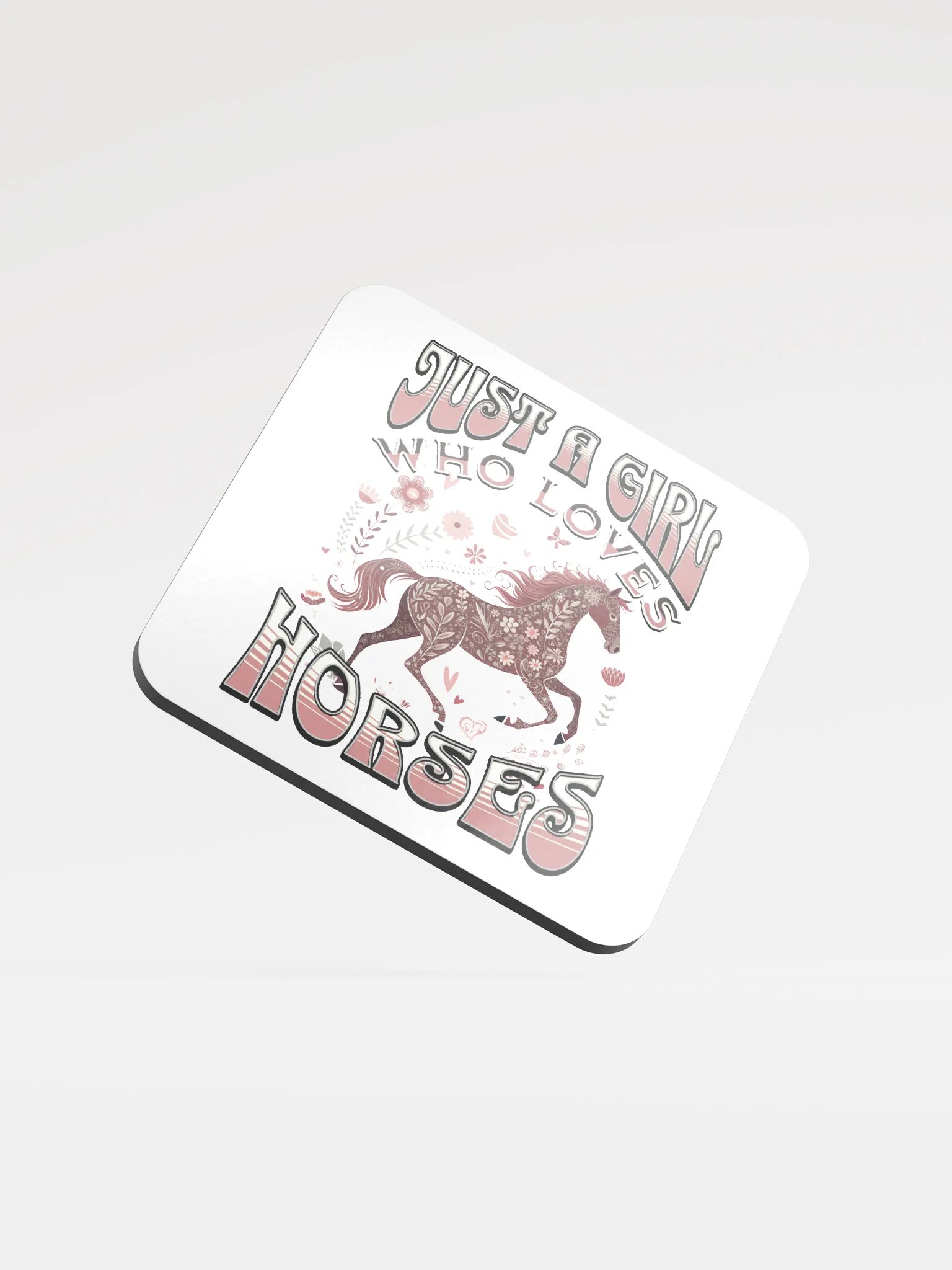 Just A Girl Who Loves Horses Floral Elegance Coaster product image (2)