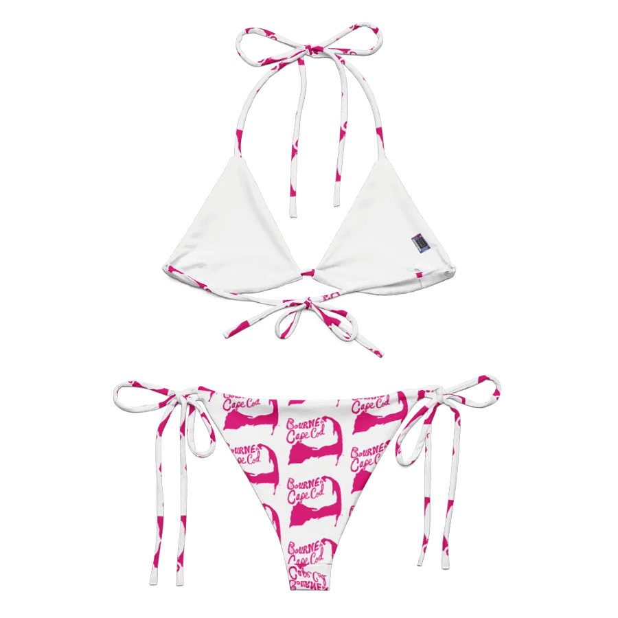 BOURNE to Cape Cod™ | Pink Logo on White | String Bikini – Bold, Beachy & Totally Luxe product image (5)