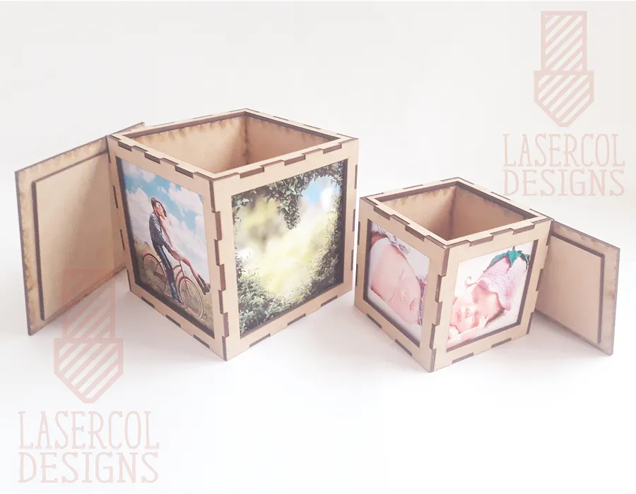 Photo Cube Keepsake Box (two sizes) - Laser Cut Files product image (4)