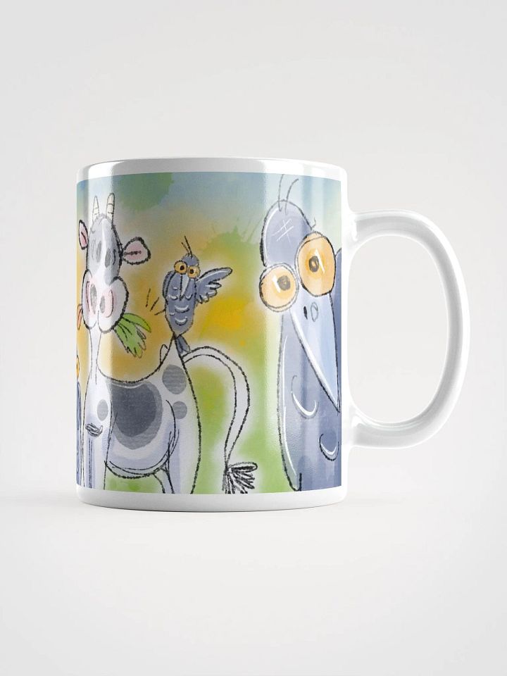 Funny Cow with Crow Friends Glossy Mug product image (2)