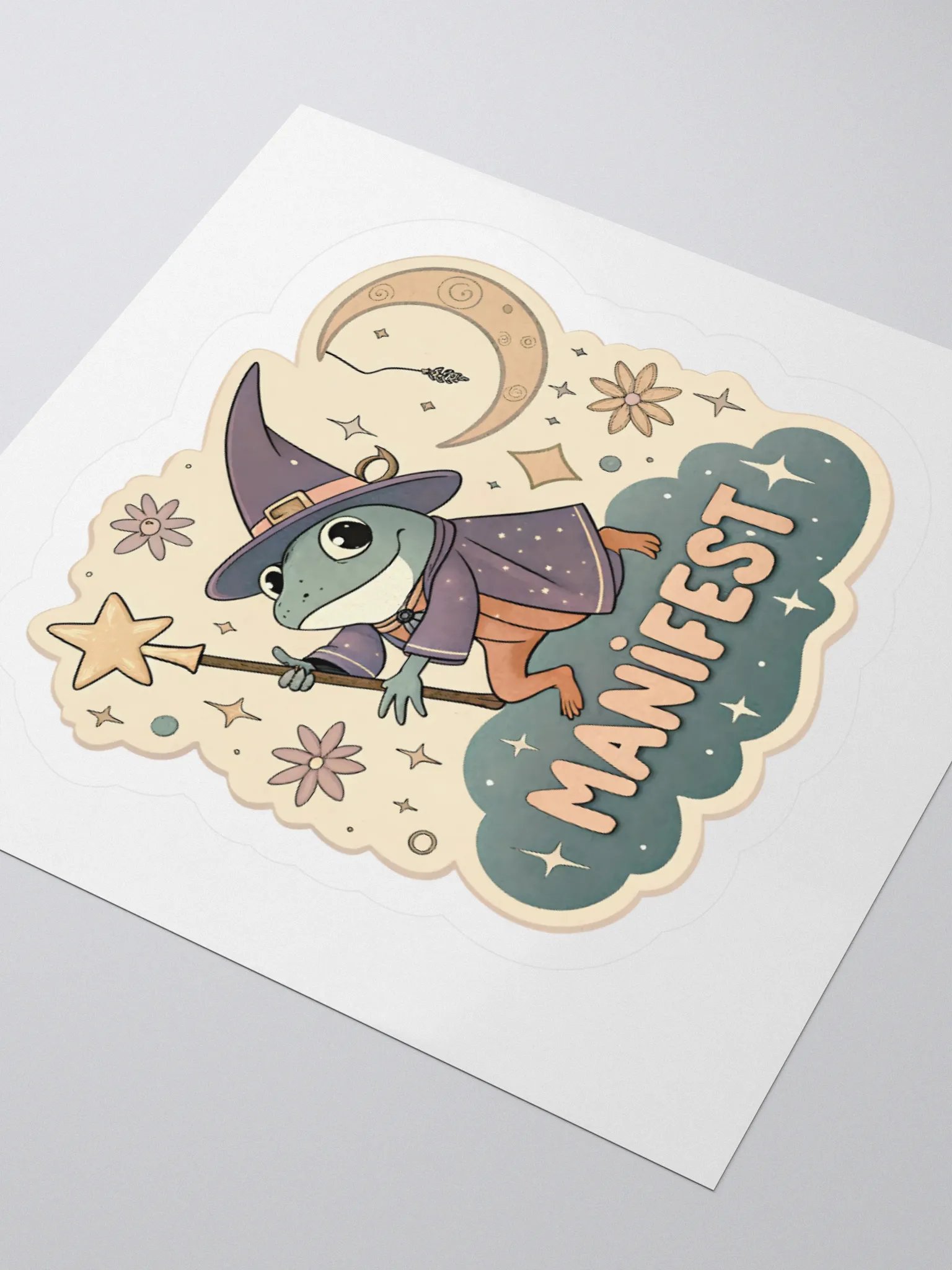 Whimsical Wizard Frog Kiss Cut Stickers product image (9)
