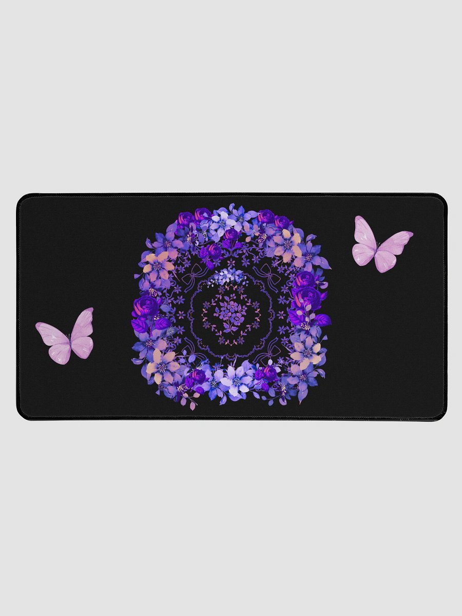 Violet Floral Bouquet with Pink Butterflies Desk Mat product image (2)