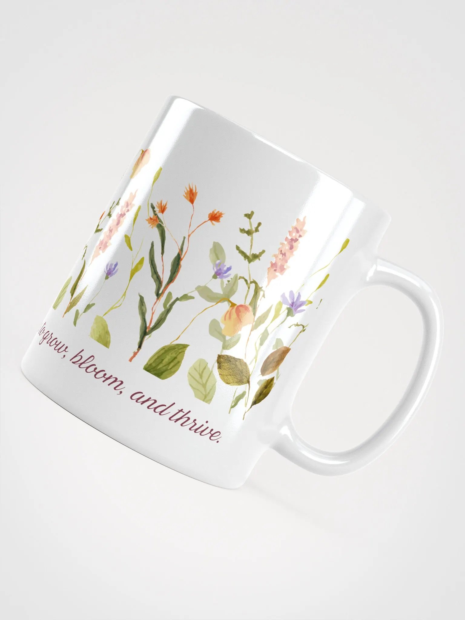 GROW, BLOOM, THRIVE - MOTIVATIONAL WILDFLOWER MUG product image (3)