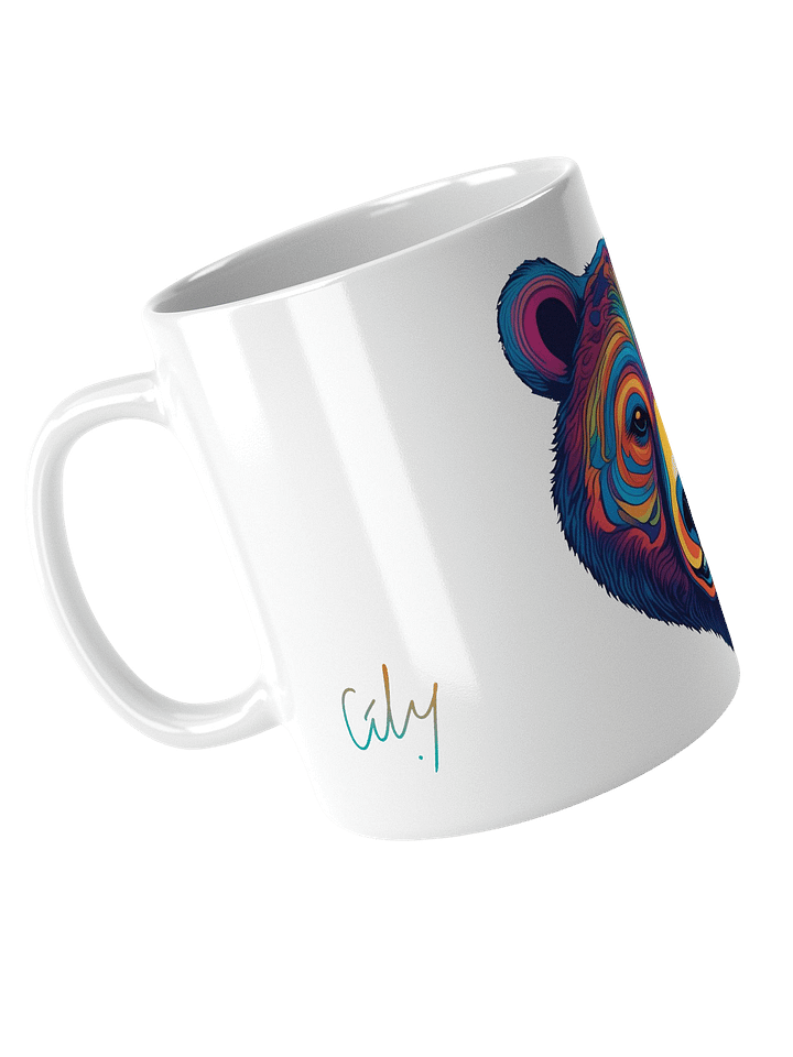 Vibrant Bear Face White Glossy Mug product image (2)