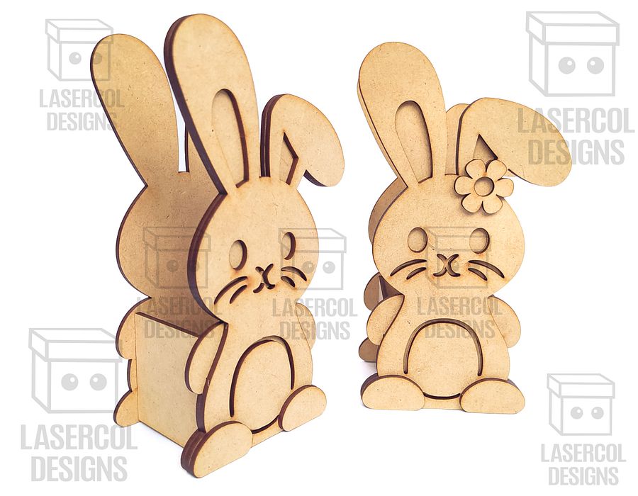 Easter Bunny Basket Set 4 (4 Styles, 2 Sizes) - Laser Cut Files product image (7)