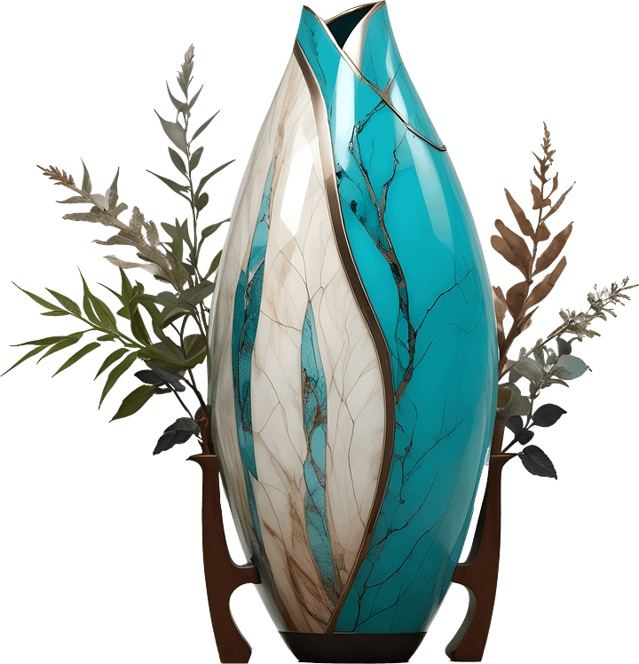 Collection song of the waves Art Deco Vase, PNG product image (1)