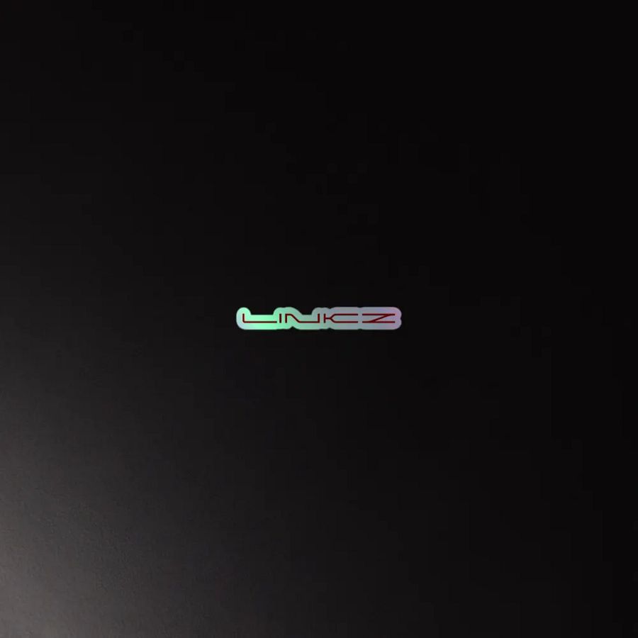Glossy Red 'LINKZ' Kiss-Cut Holographic Sticker product image (4)
