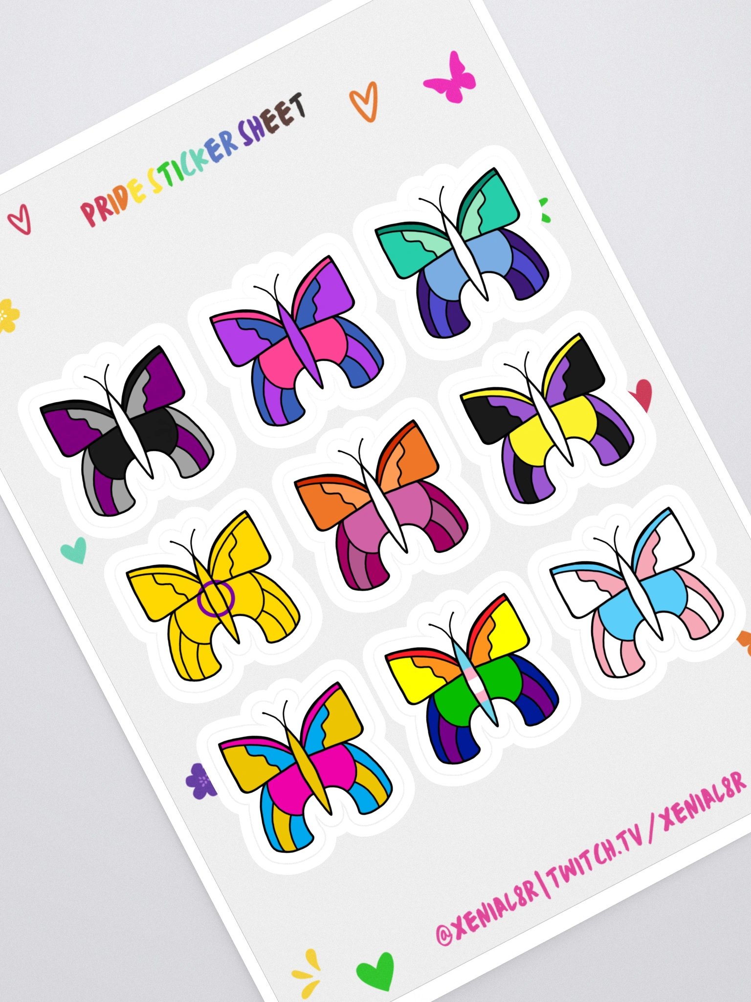 pride mariposa sticker sheet product image (1)