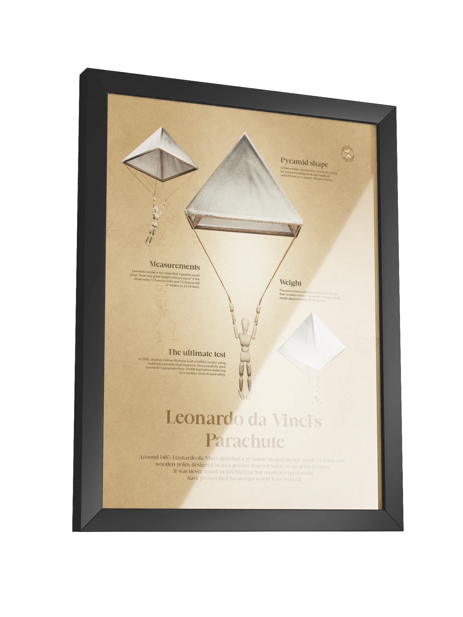 Leonardo da Vinci's Parachute (Framed poster) product image (5)