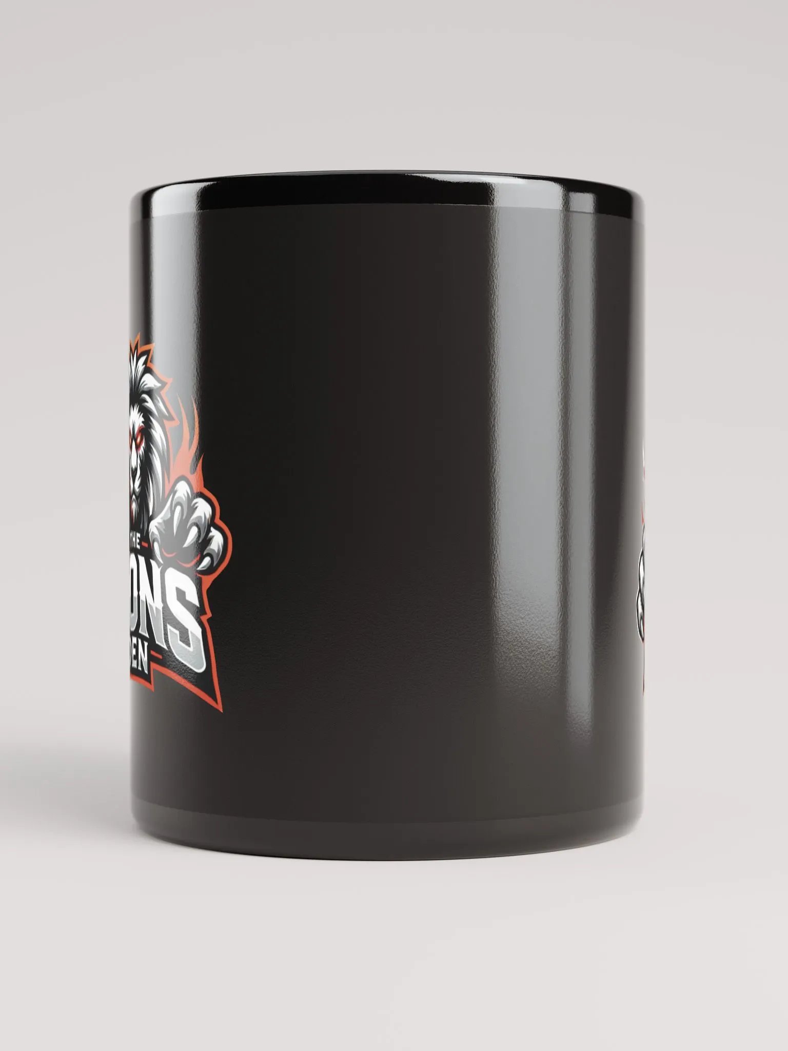 Dynamic Lion Logo Black Glossy Mug product image (5)