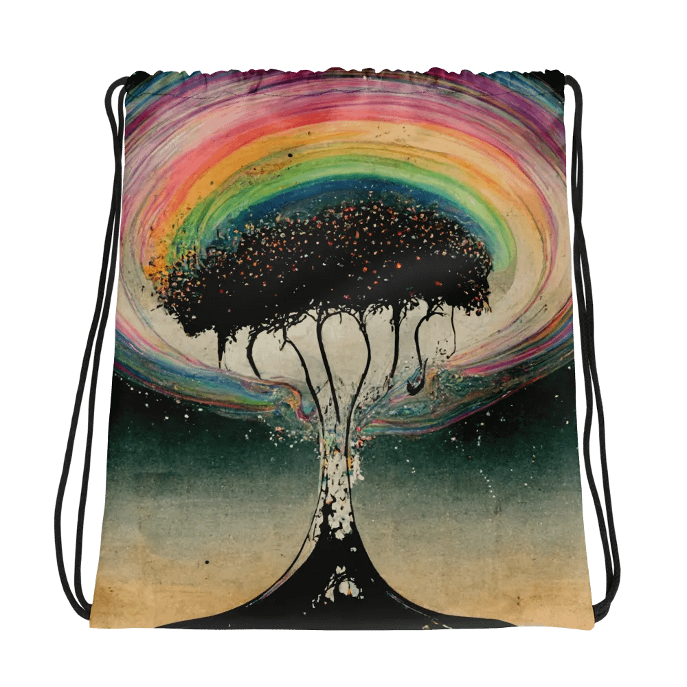 Rainbow Tree All-Over Drawstring Bag product image (1)