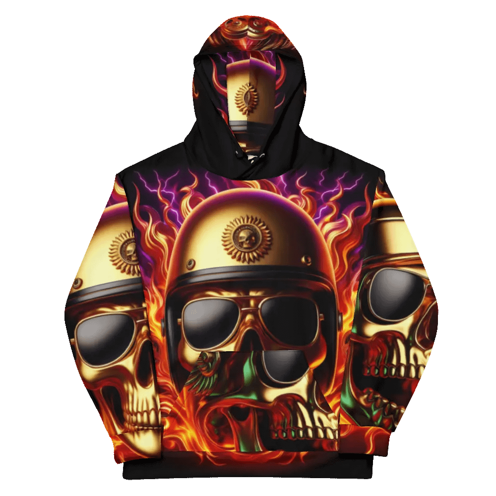 Golden Flame Skull - Unisex Skull Hoodie #55 product image (11)