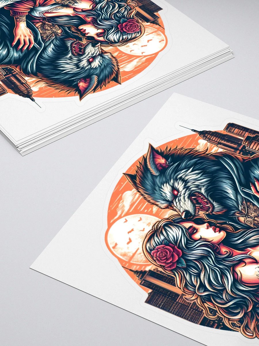 Urban Wolf Sticker-Orange moon product image (4)