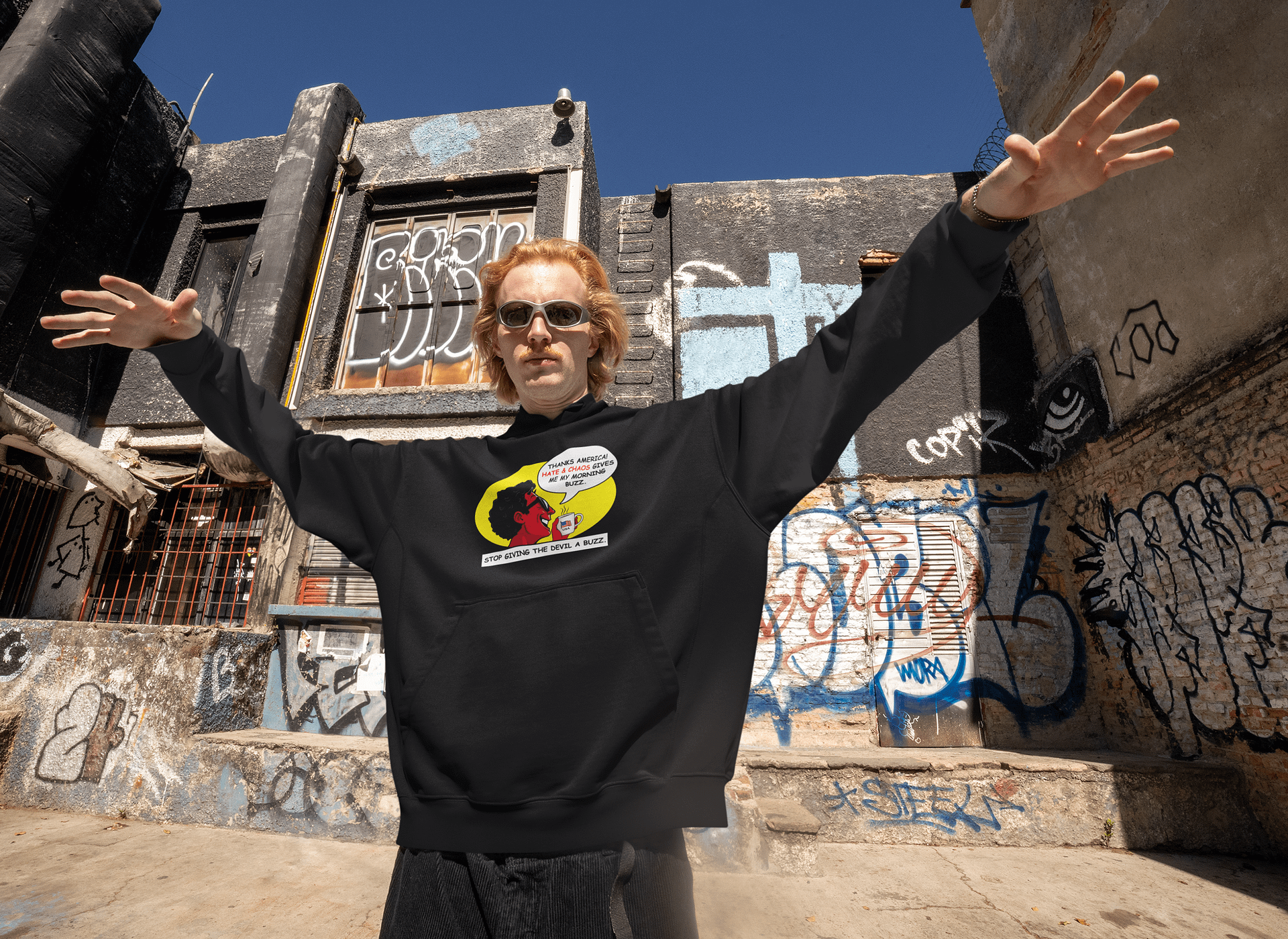 America Stop Giving The Devil A Buzz - Hoodie product image (1)