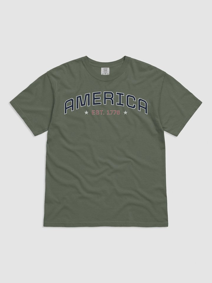 America Typography Unisex Garment-Dyed T-shirt product image (1)