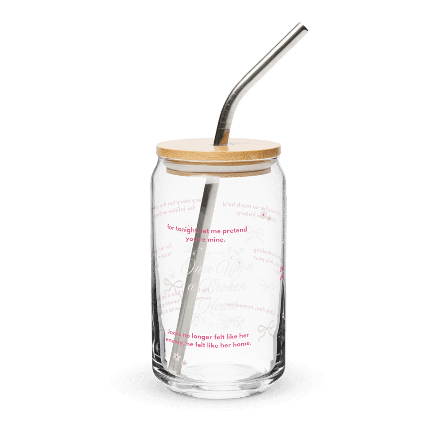 OUABH Series Quotes Glass Can W/ Straw product image (1)