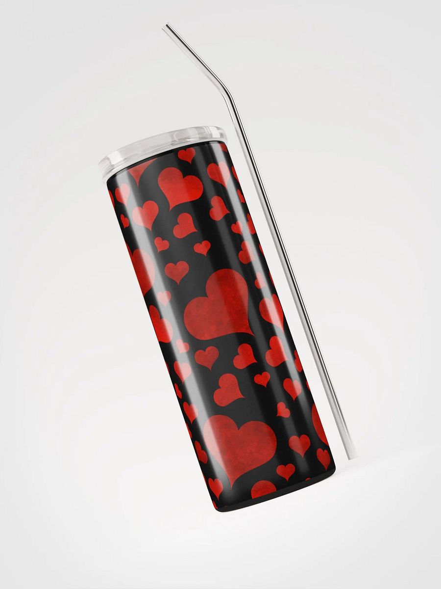 Spread Love Sustainably: Valentine's Red Hearts Stainless Steel Tumbler product image (3)