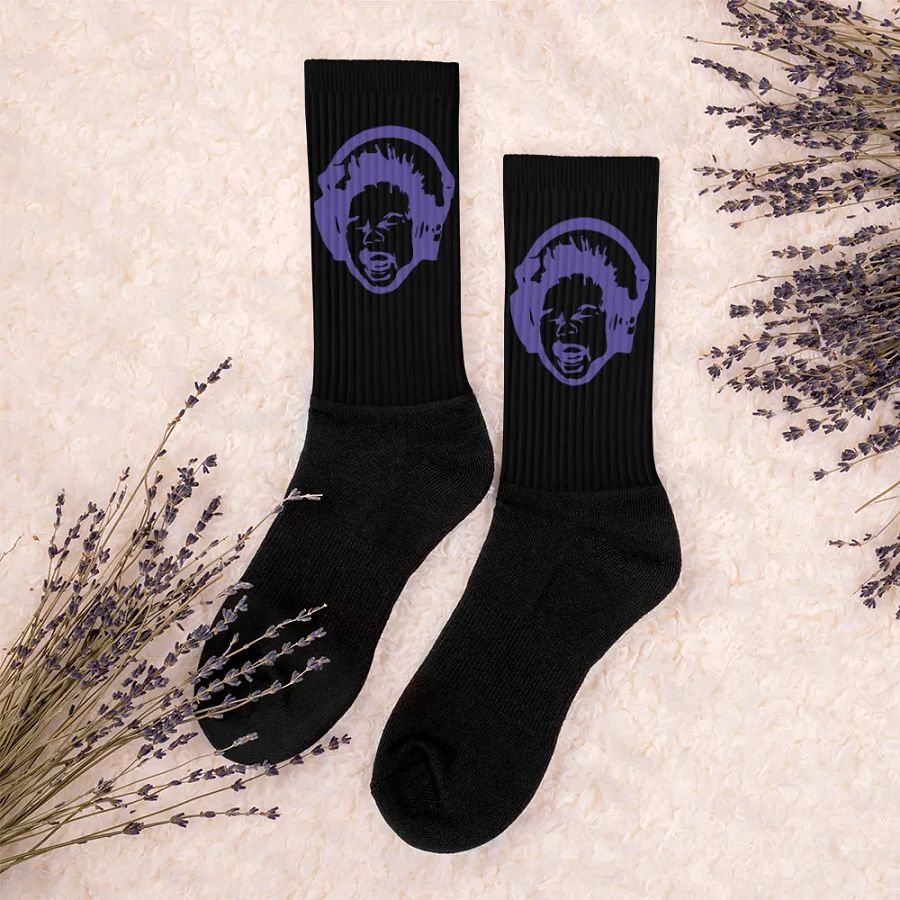 Screaming Baby Socks (Purple print) product image (5)
