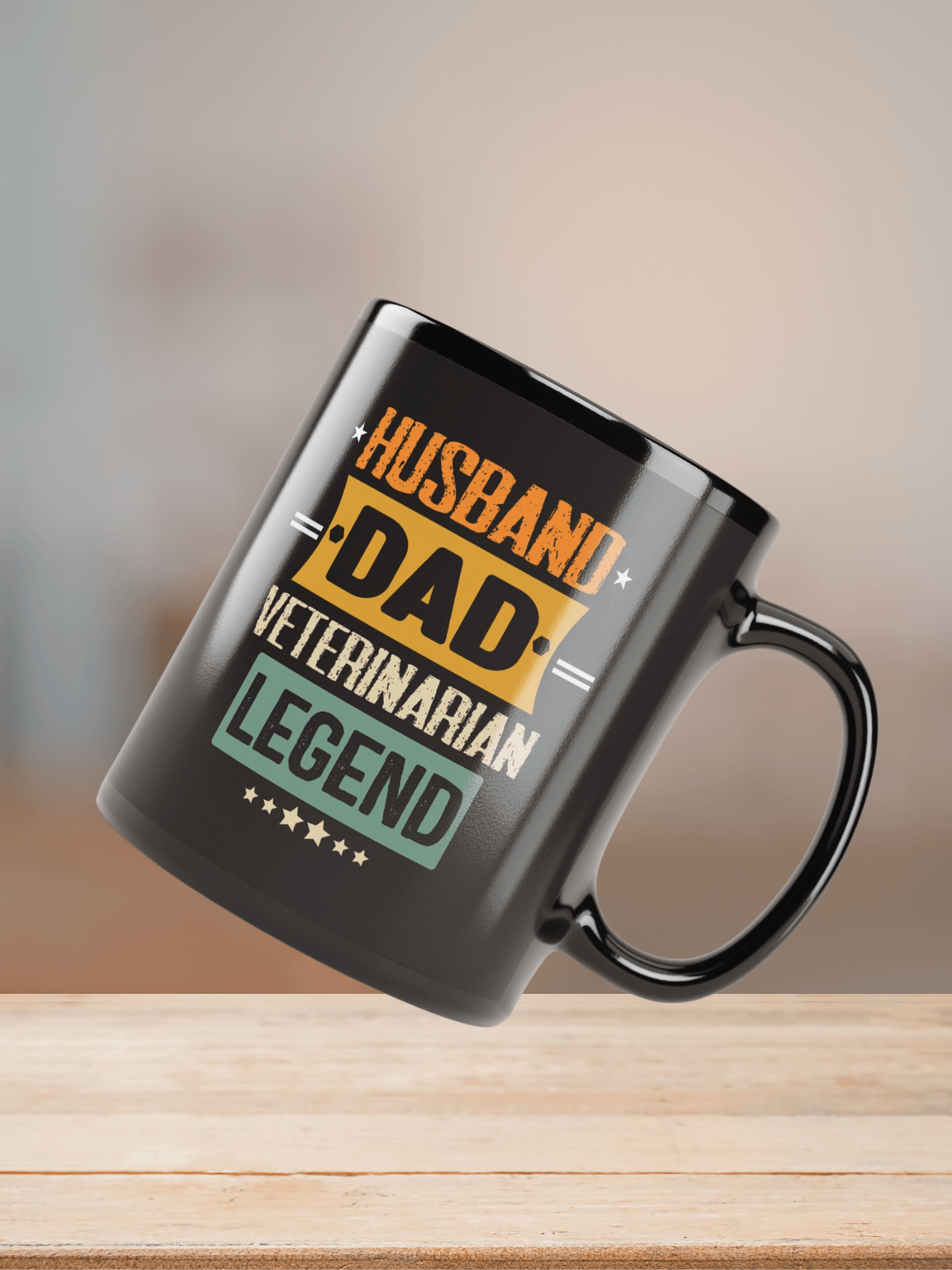 "Husband-vet-legend" black glossy mug product image (8)