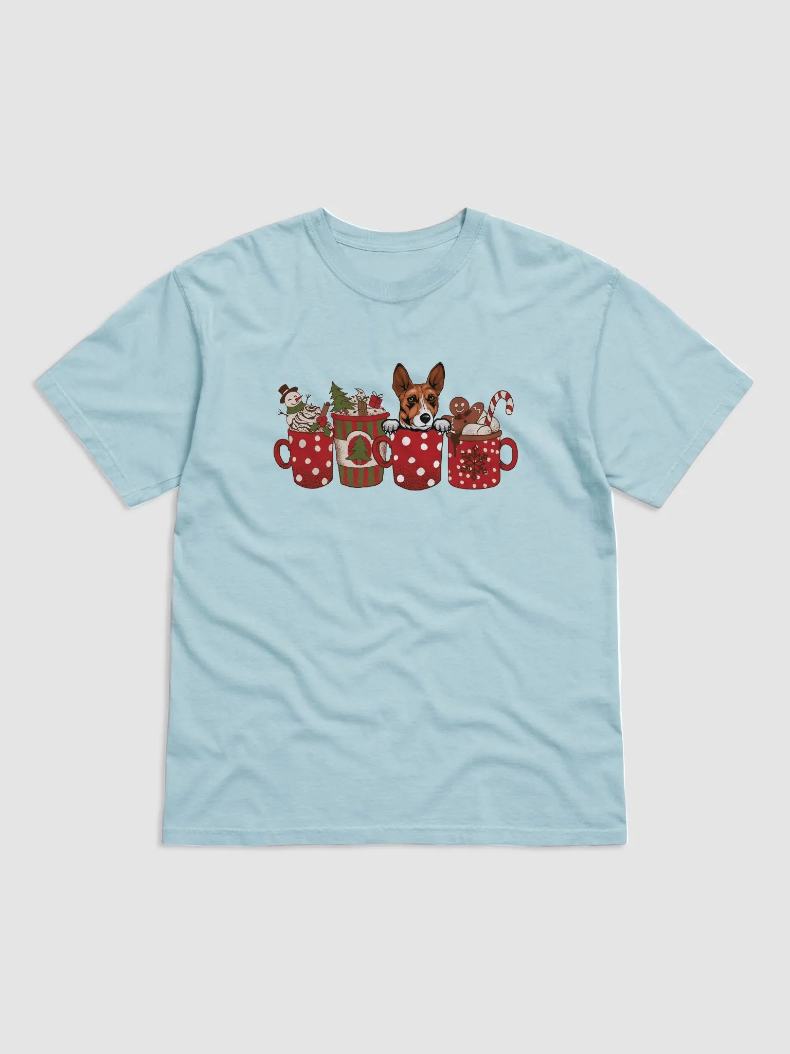 Cute Basenji in a Christmas Cup T-Shirt | Funny Christmas Pup in a Cup product image (9)