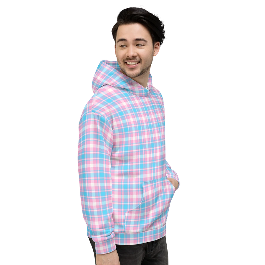 Baby Blue, Pink, and White Plaid Hoodie product image (5)