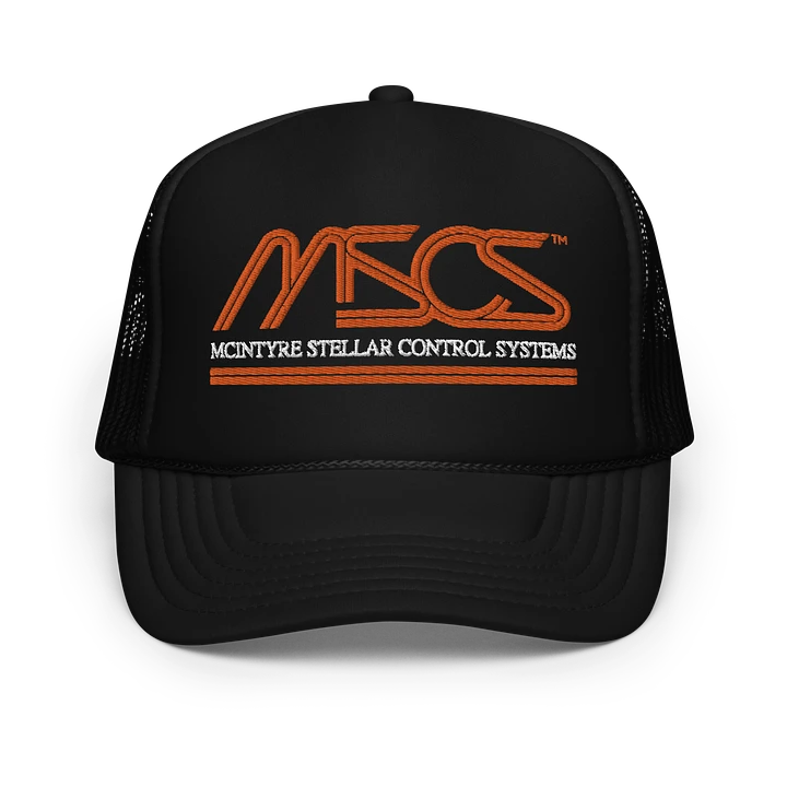 Retro-Futuristic Corporations - McIntyre Stellar Control Systems Trucker cap product image (1)