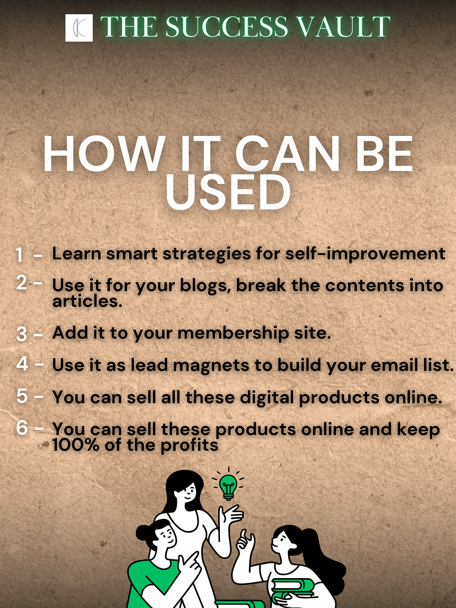 The Success Vault: 1200+ Self-Improvement PLR & MRR Resources for Profit & Growth product image (7)