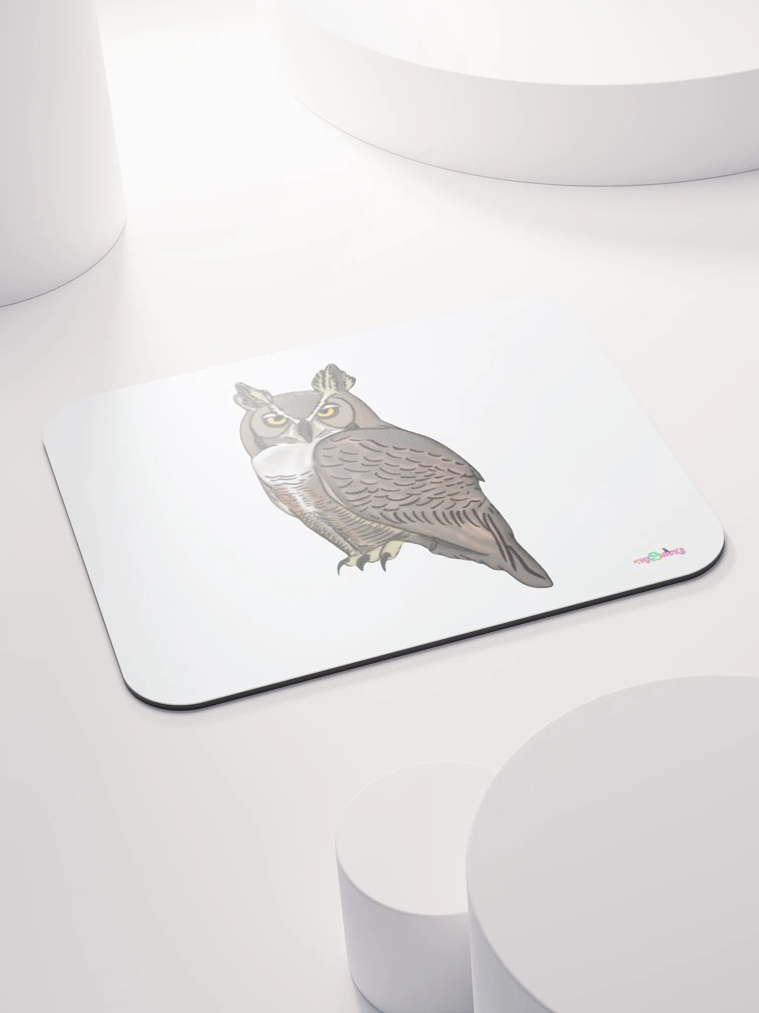 Owl Logo Classic Mouse Pad (White) product image (4)