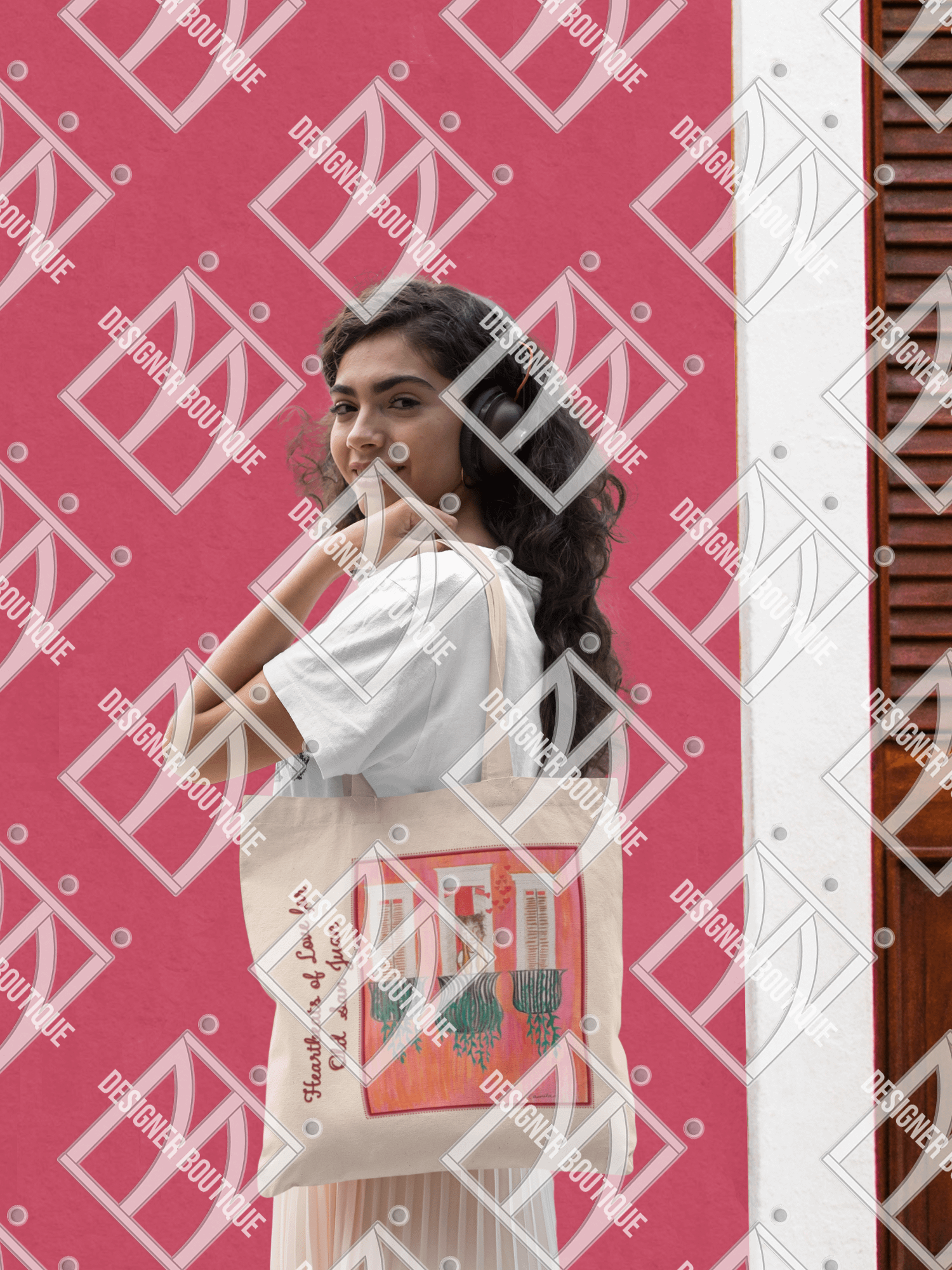 NN Designer Boutique x Camila Arraiza: Tote Bag (Brunette) – Heartbeats of Love for Old San Juan product image (3)