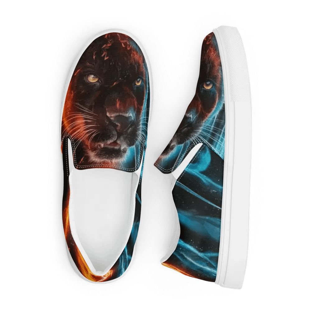 Ethereal Panther Fire and Ice Women's Slip-On Canvas Shoes product image (5)