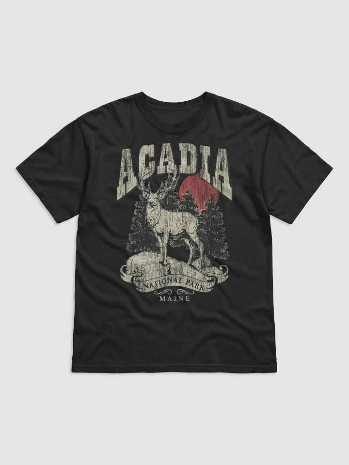 Acadia National Park, Maine Tee | Vintage-Style Grunge Western Shirt with a Deer in the Forest product image (2)