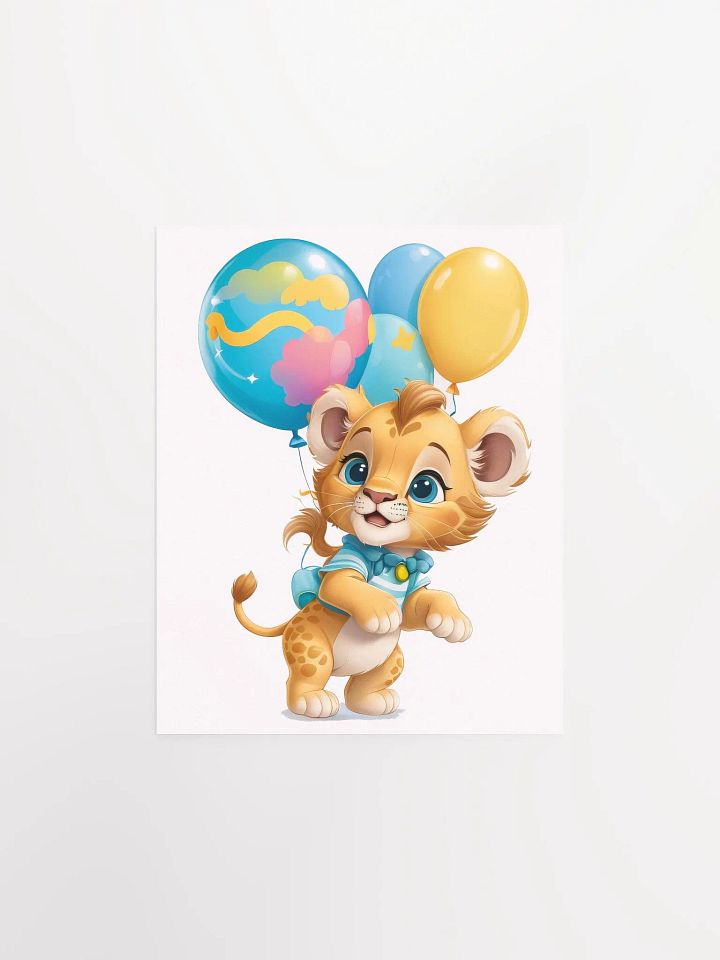 Cute Lion Cub - Poster - Nursery-Kids Room - Small-Standard Sizes - 8x10-11x14-12x16-16x20 Inches product image (3)