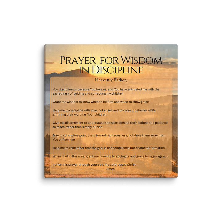 Prayer for Wisdom in Discipline - Canvas product image (12)