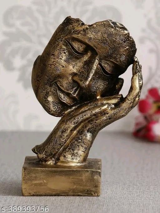 Bloture_ Art collection. Antique look human face Resting on hands , Sculpture statue. product image (1)