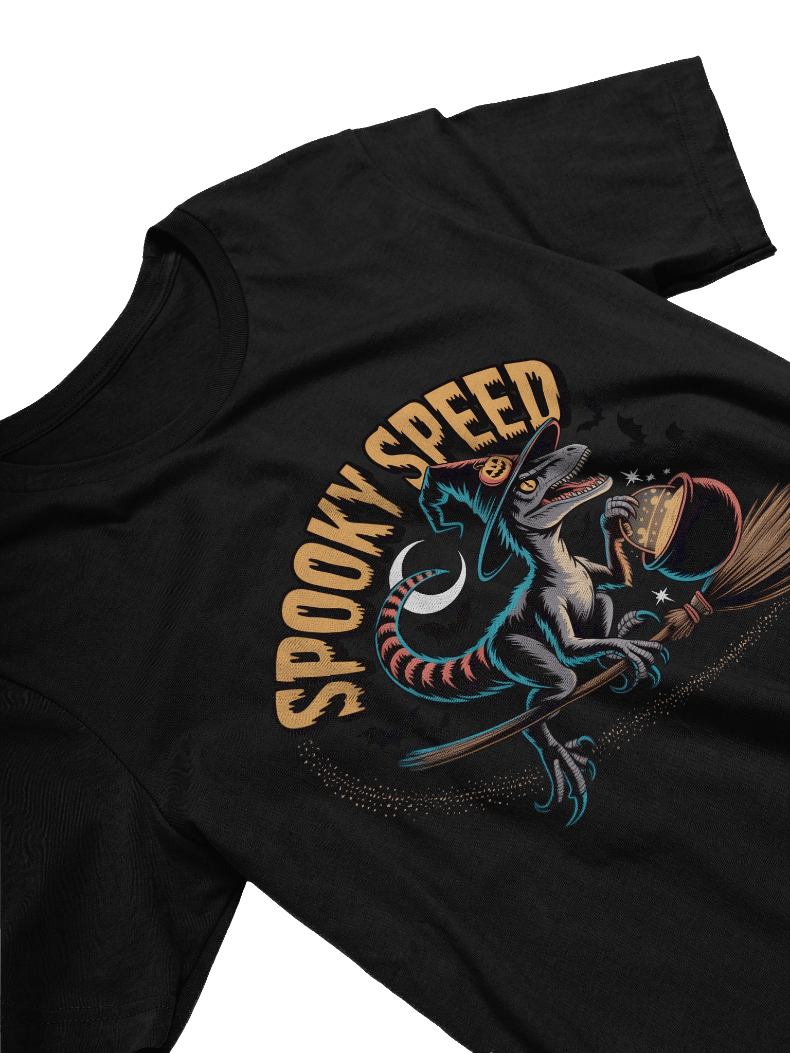 Spooky Speed Dino Witch T-Shirt product image (3)